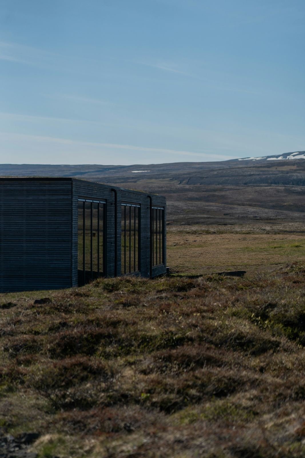 Dark modular units on open grassland